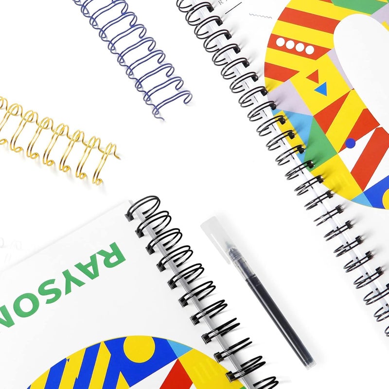 RAYSON WR21222M Wire Binding Spines, Multicolor, 2:1 Pitch Double Loop Binding Wires 7/8 Inch, 21-Loop Wire Ring Pack of 50 with Black, Gold, Blue, White, Silver - Image 4